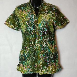 Women's size xs floral scrub top Healing Hands